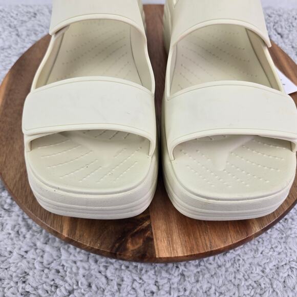 Crocs Skyline White Vanilla Double Strap Ankle Y2K Platform Square Toe Sandals - Picture 7 of 16